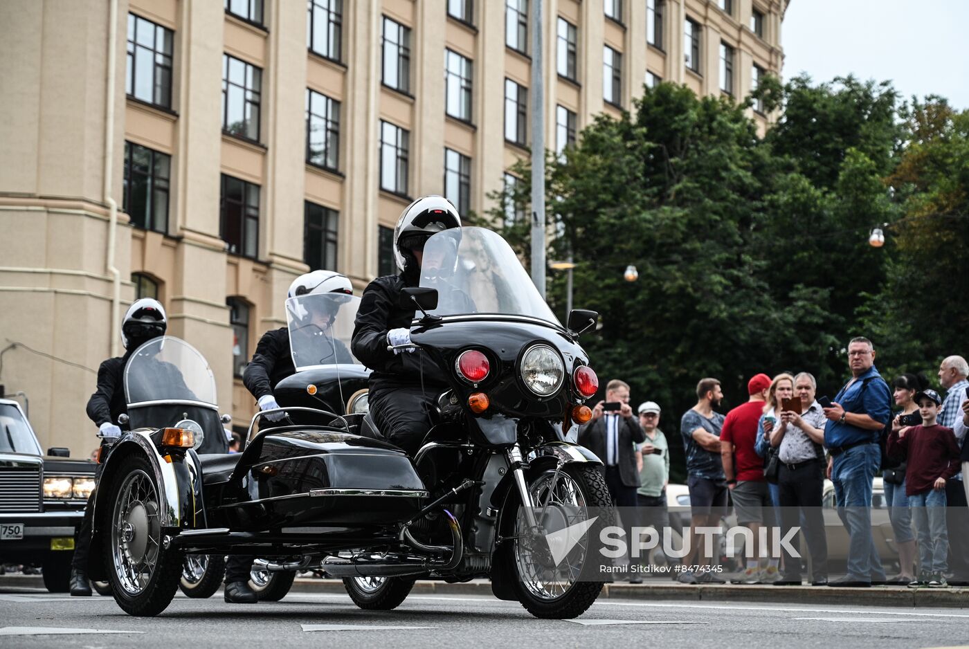 Russia Moscow Transport Day Retro Parade