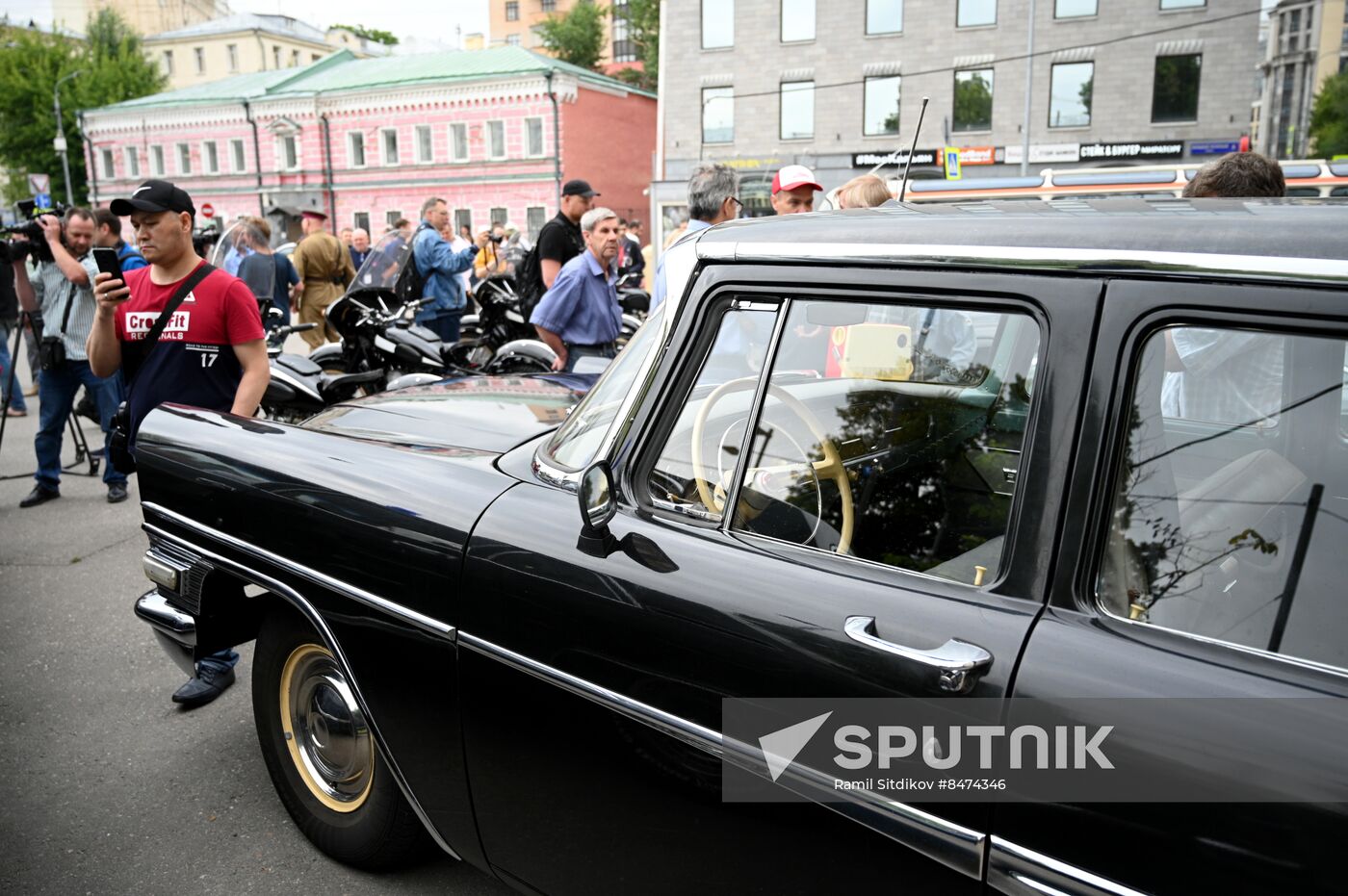 Russia Moscow Transport Day Retro Parade