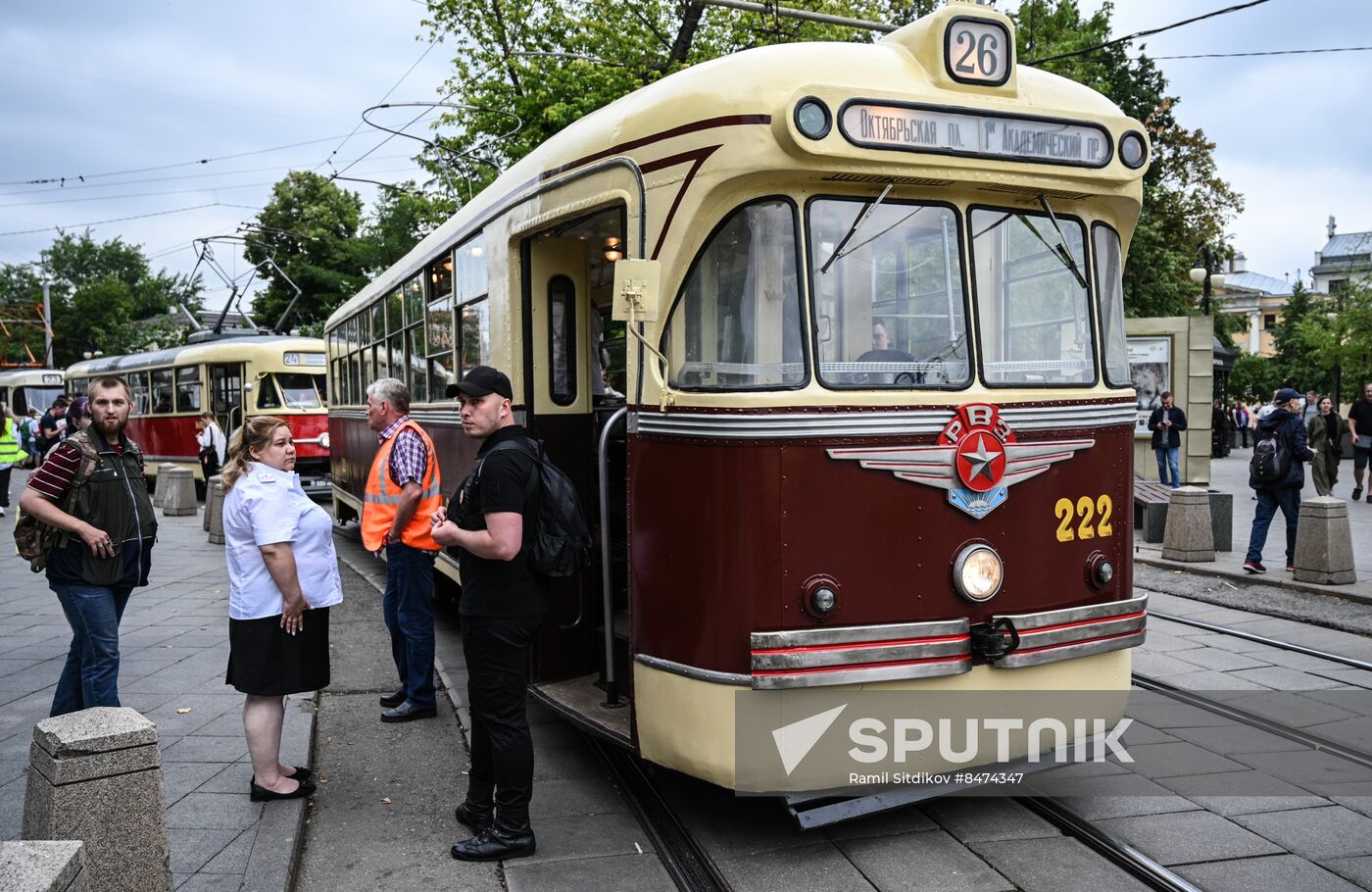 Russia Moscow Transport Day Retro Parade