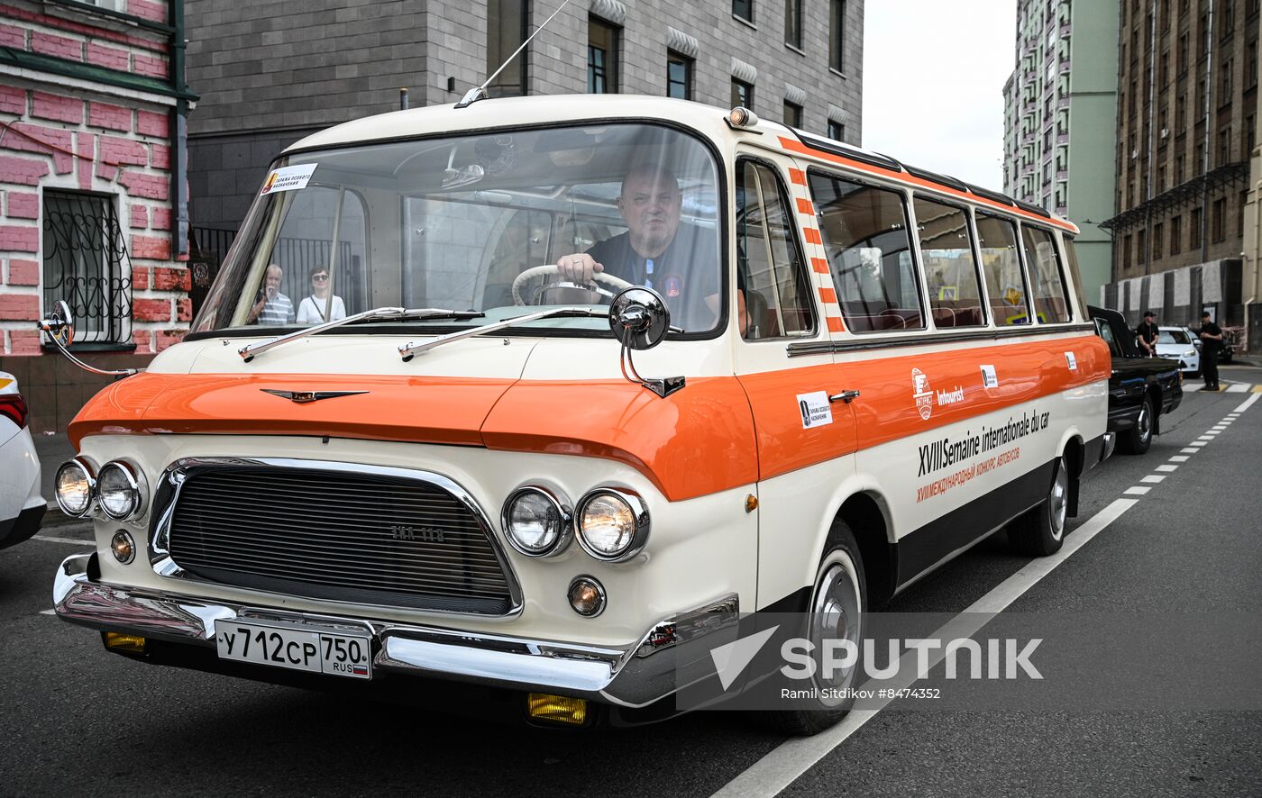 Russia Moscow Transport Day Retro Parade