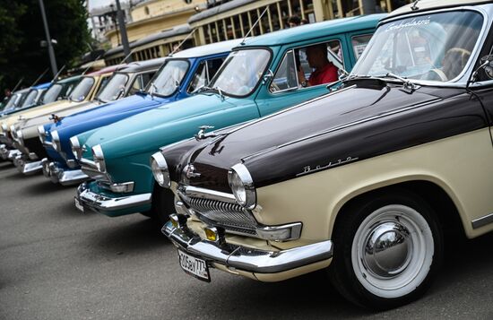 Russia Moscow Transport Day Retro Parade