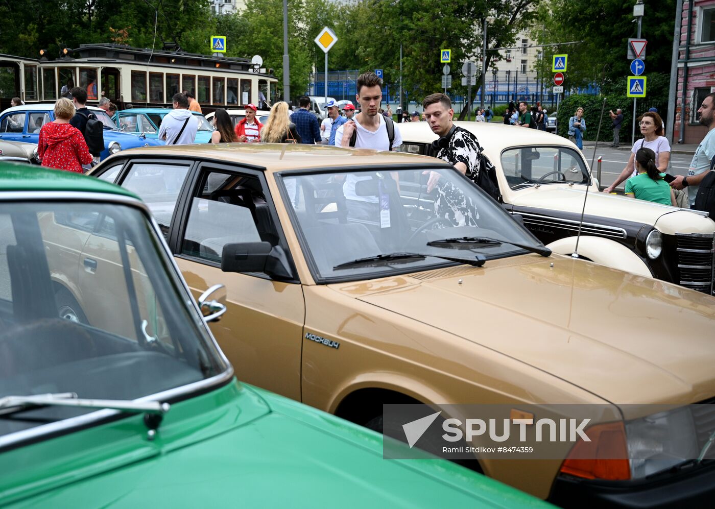 Russia Moscow Transport Day Retro Parade