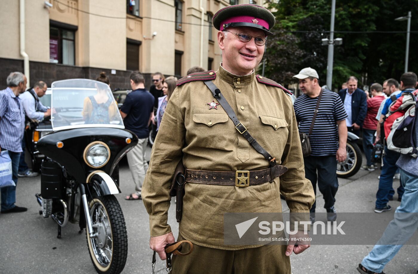 Russia Moscow Transport Day Retro Parade