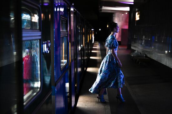 Russia Moscow Metro Themed Train