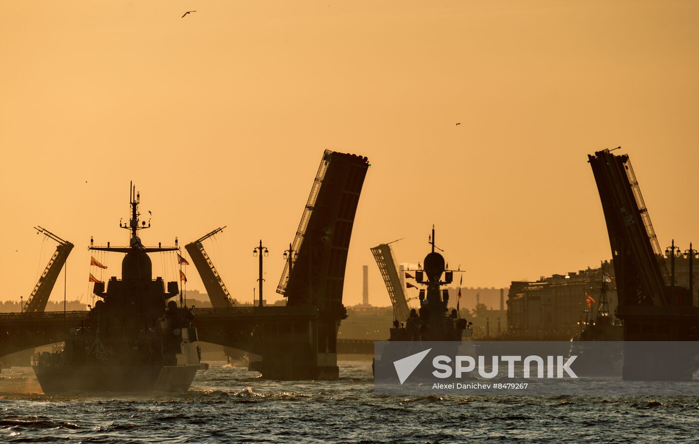 Russia Navy Day Rehearsal