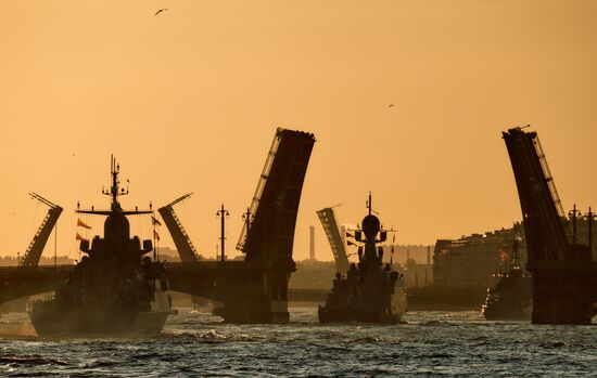 Russia Navy Day Rehearsal