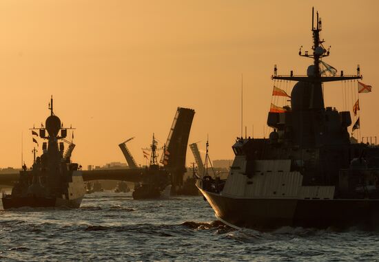 Russia Navy Day Rehearsal