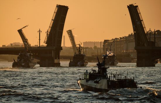 Russia Navy Day Rehearsal