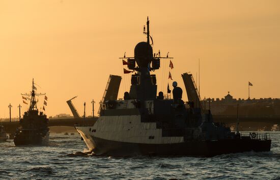 Russia Navy Day Rehearsal