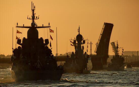 Russia Navy Day Rehearsal