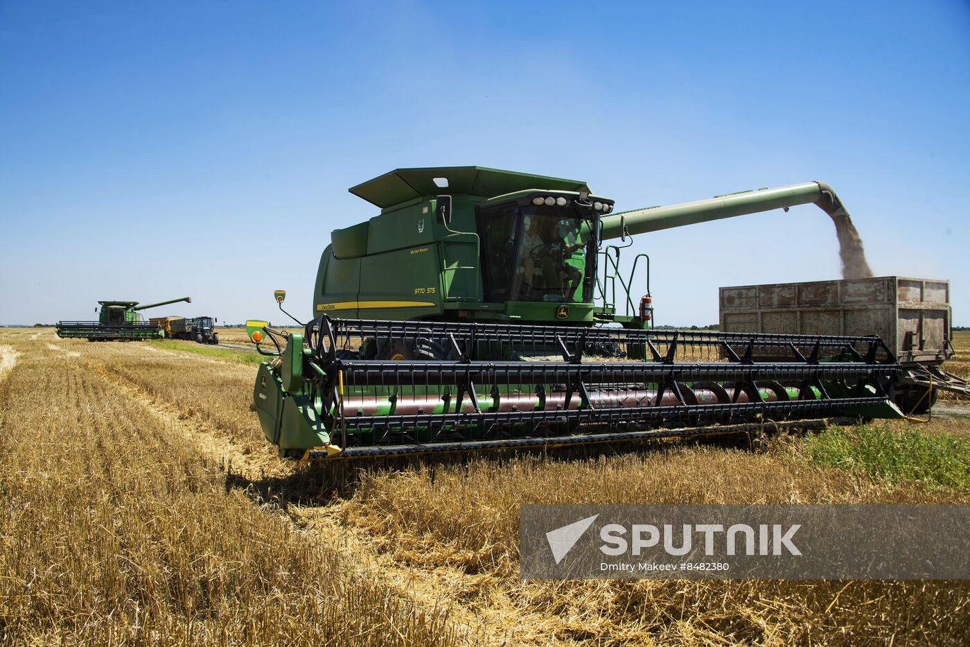 Russia Kherson Region Wheat Harvesting