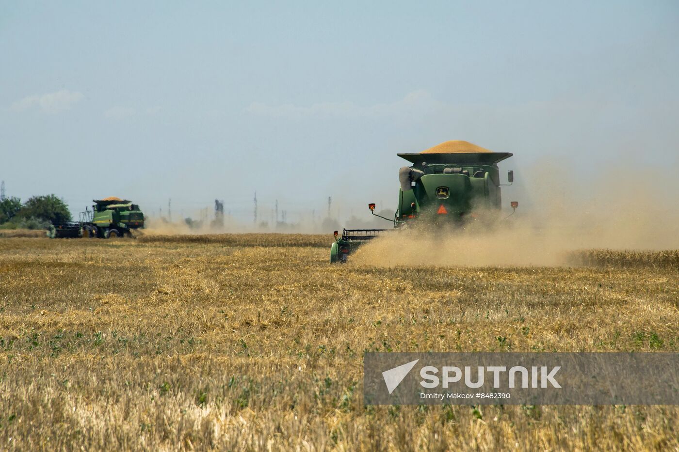 Russia Kherson Region Wheat Harvesting