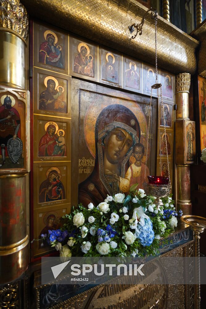 Russia Religion Kazan God Mother Icon Feast Patriarch