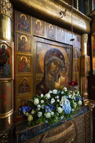 Russia Religion Kazan God Mother Icon Feast Patriarch