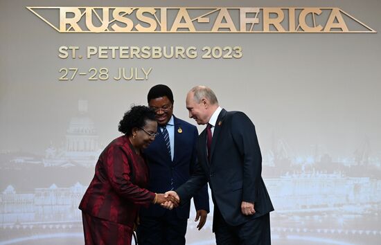 Russia Putin Africa Summit Welcome Ceremony