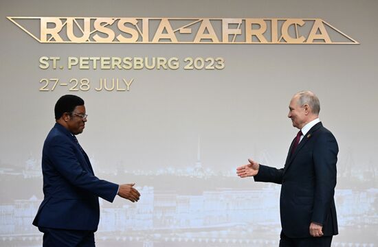 Russia Putin Africa Summit Welcome Ceremony