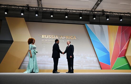 Russia Putin Africa Summit Welcome Ceremony