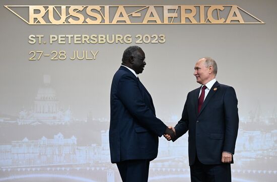 Russia Putin Africa Summit Welcome Ceremony
