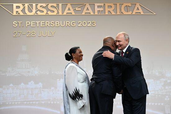 Russia Putin Africa Summit Welcome Ceremony