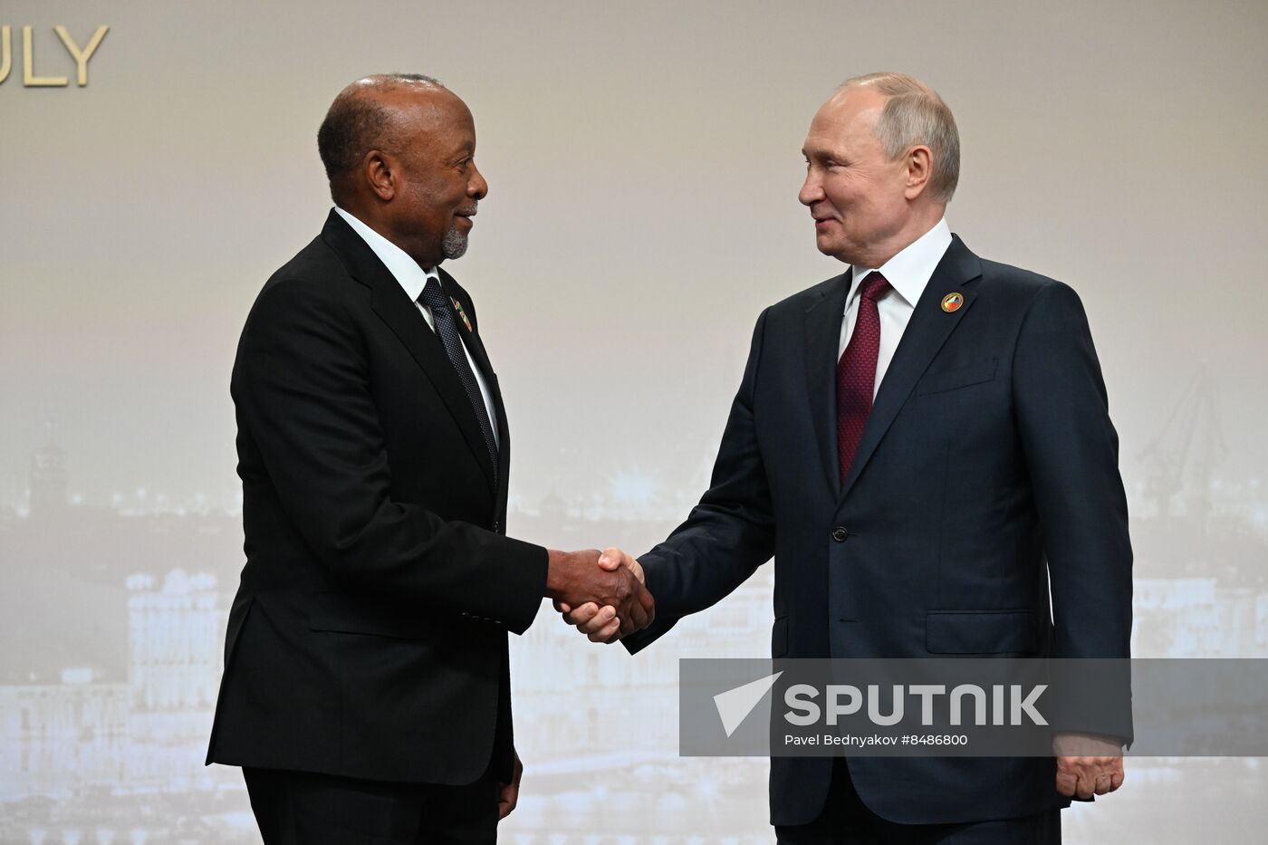 Russia Putin Africa Summit Welcome Ceremony