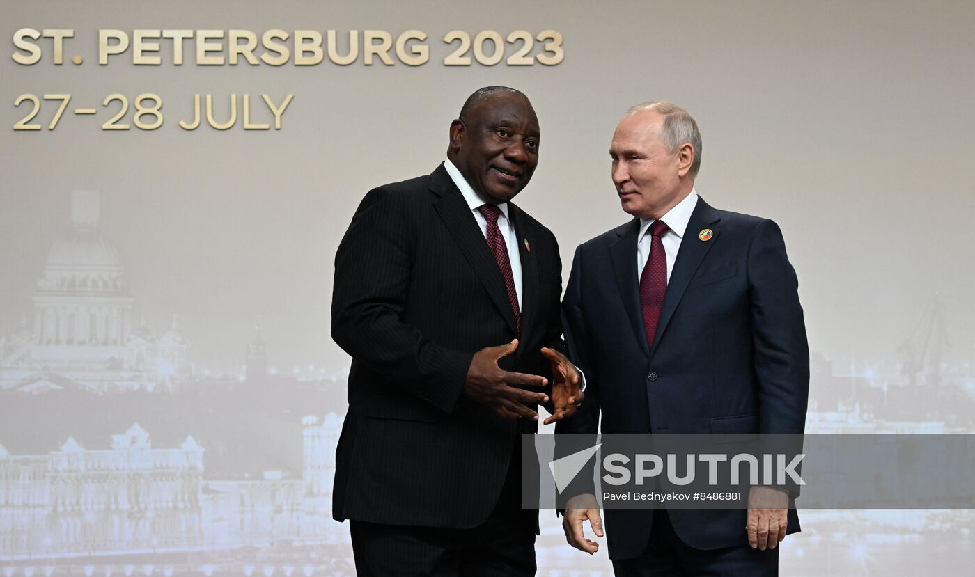 Russia Putin Africa Summit Welcome Ceremony