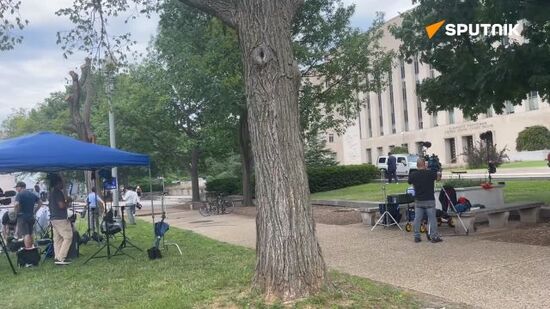 Journalists arriving at courthouse in Washington ahead of Trump indictment 