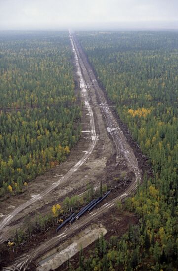 Urengoi-Pomary-Uzhgorod gas pipeline under construction