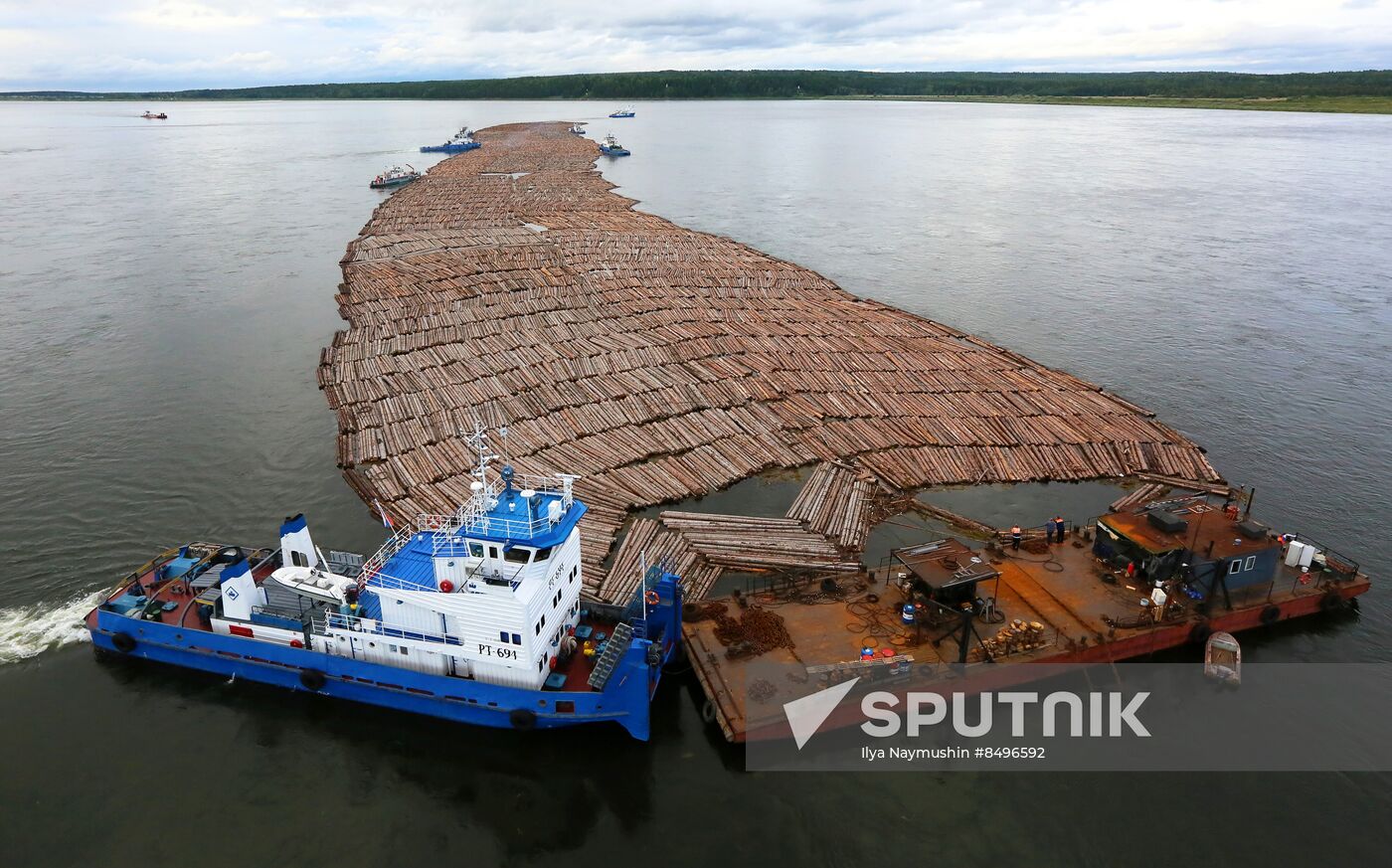 Russia Siberia Timber Rafting
