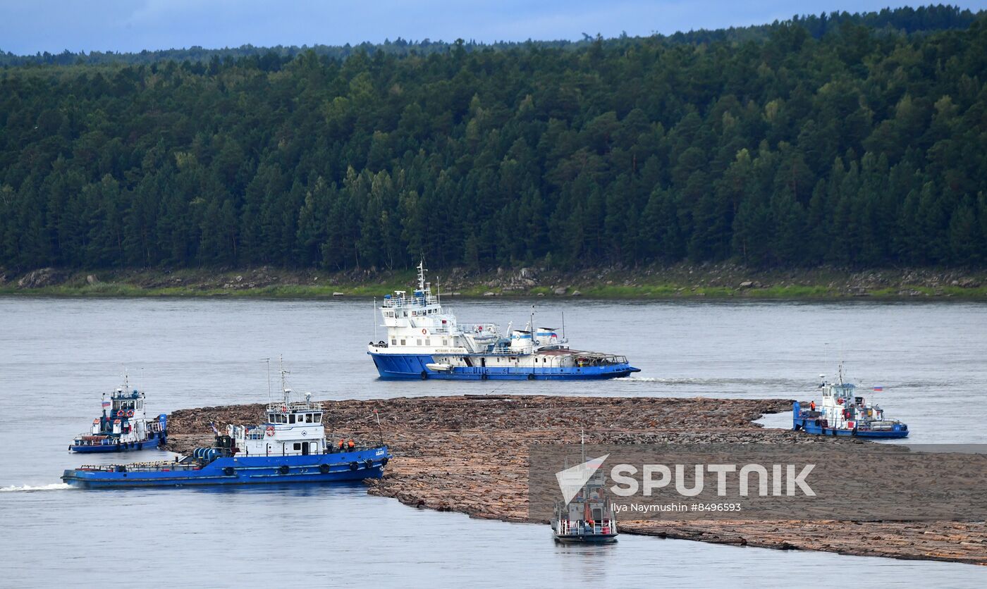 Russia Siberia Timber Rafting