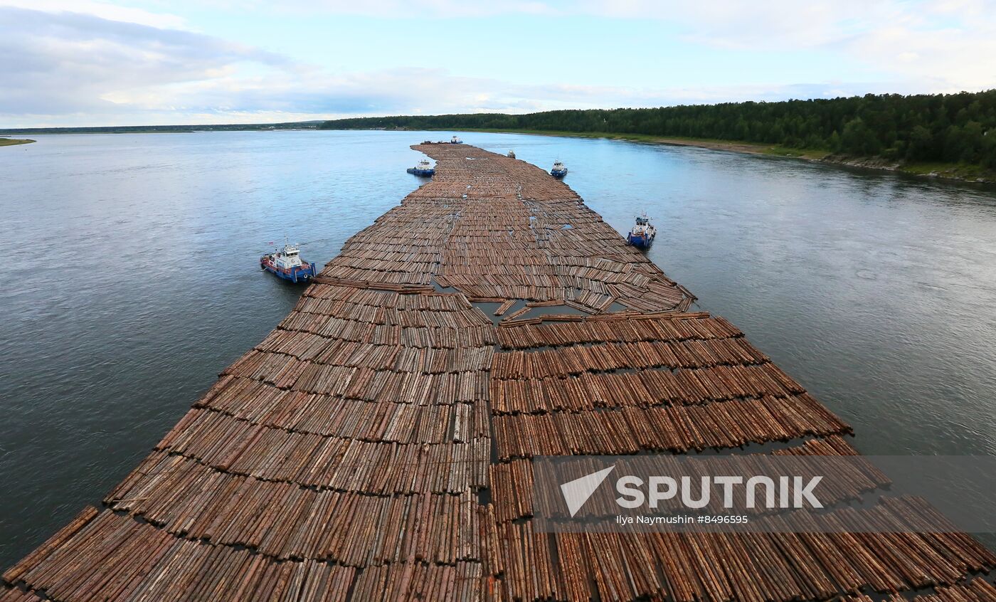 Russia Siberia Timber Rafting