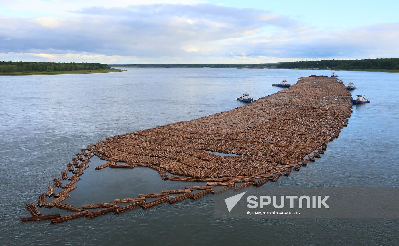 Russia Siberia Timber Rafting