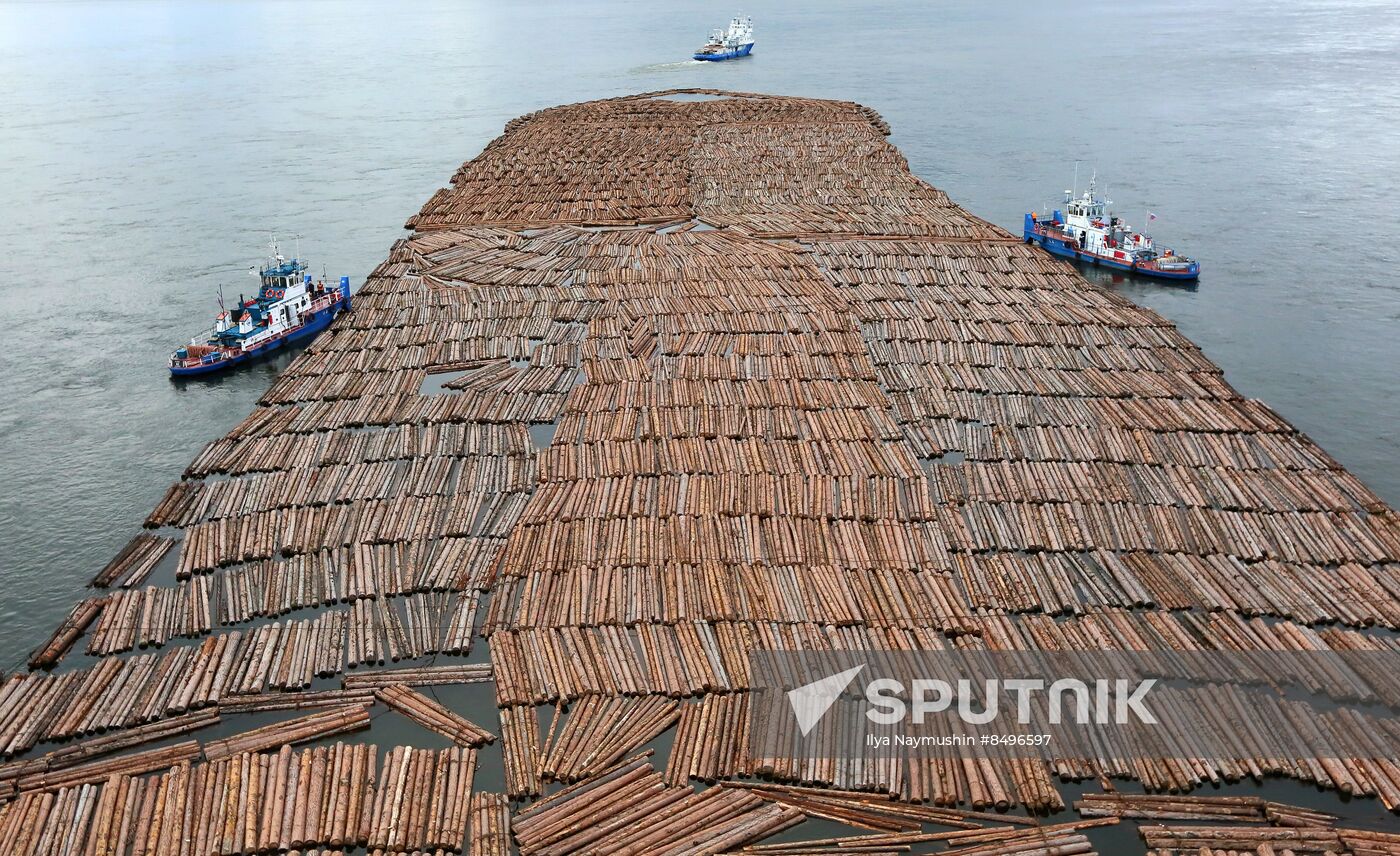 Russia Siberia Timber Rafting