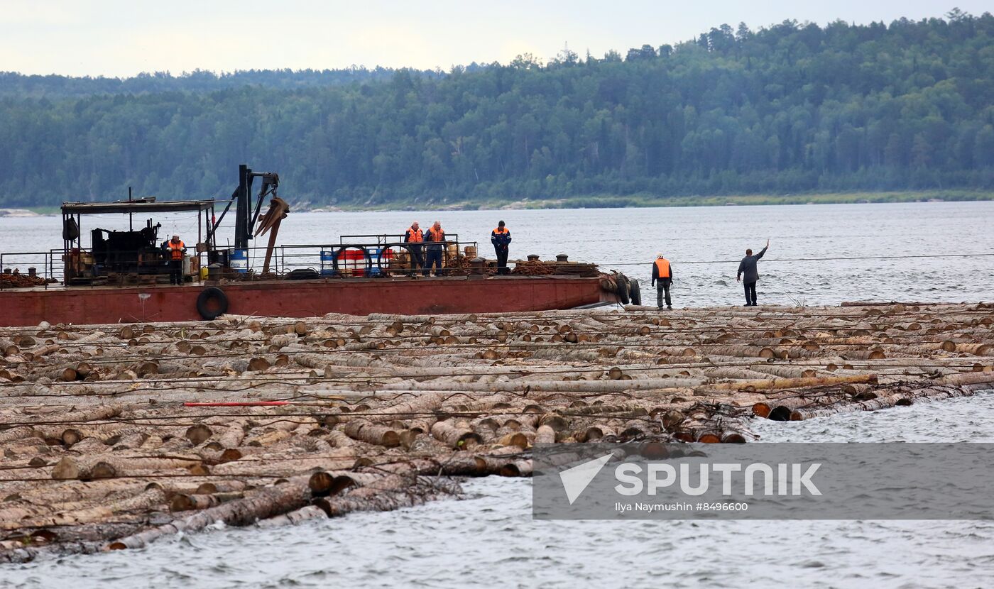 Russia Siberia Timber Rafting