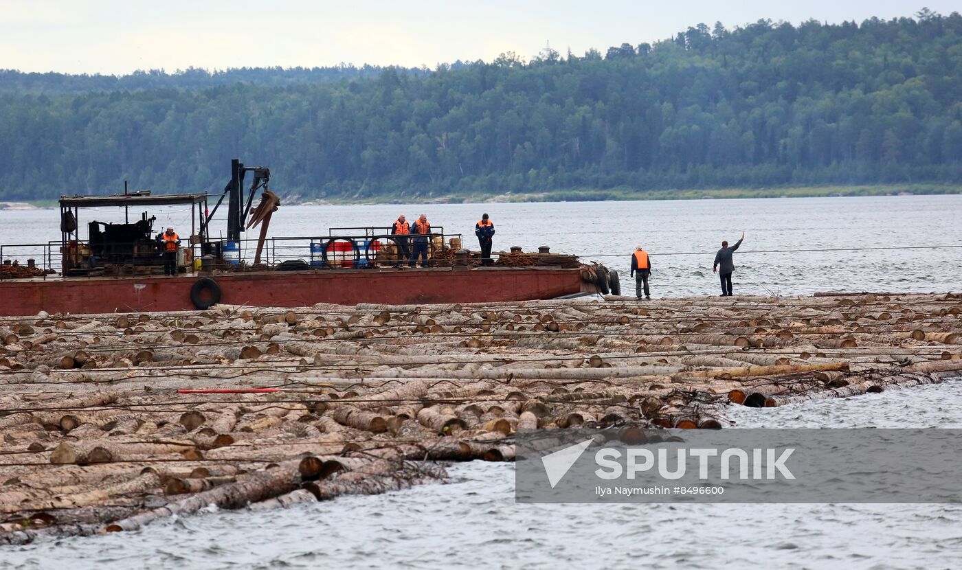 Russia Siberia Timber Rafting