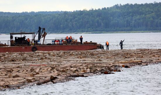 Russia Siberia Timber Rafting