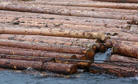 Russia Siberia Timber Rafting