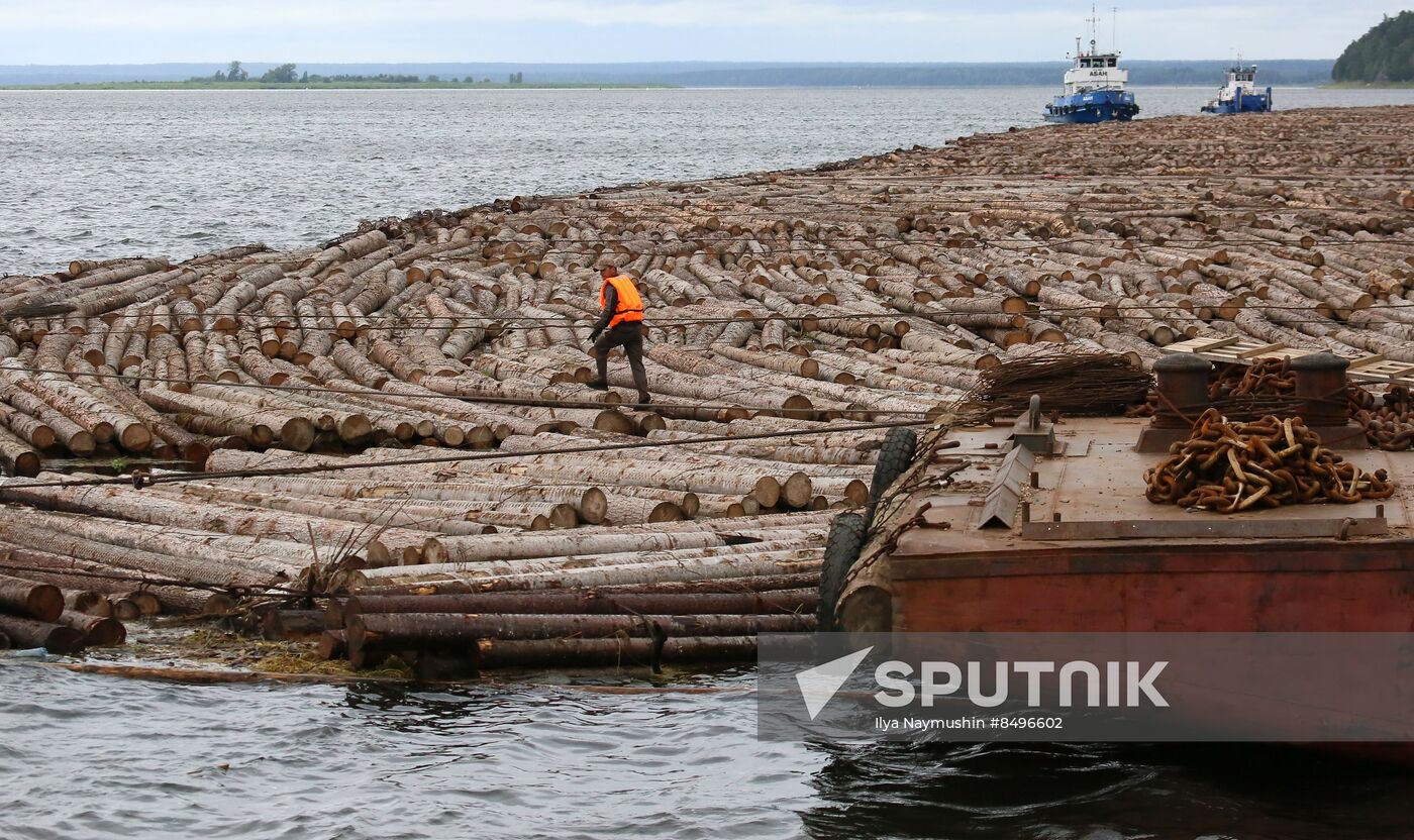 Russia Siberia Timber Rafting