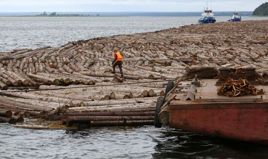 Russia Siberia Timber Rafting
