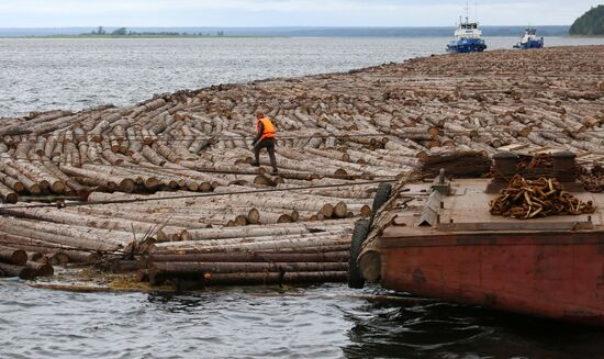Russia Siberia Timber Rafting