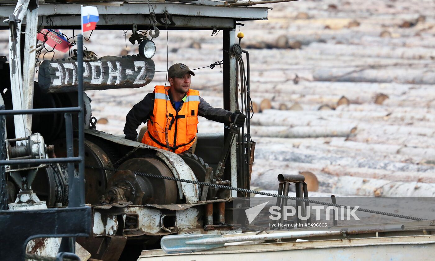 Russia Siberia Timber Rafting