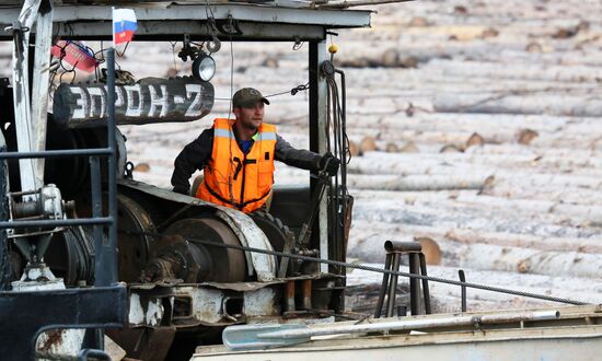 Russia Siberia Timber Rafting