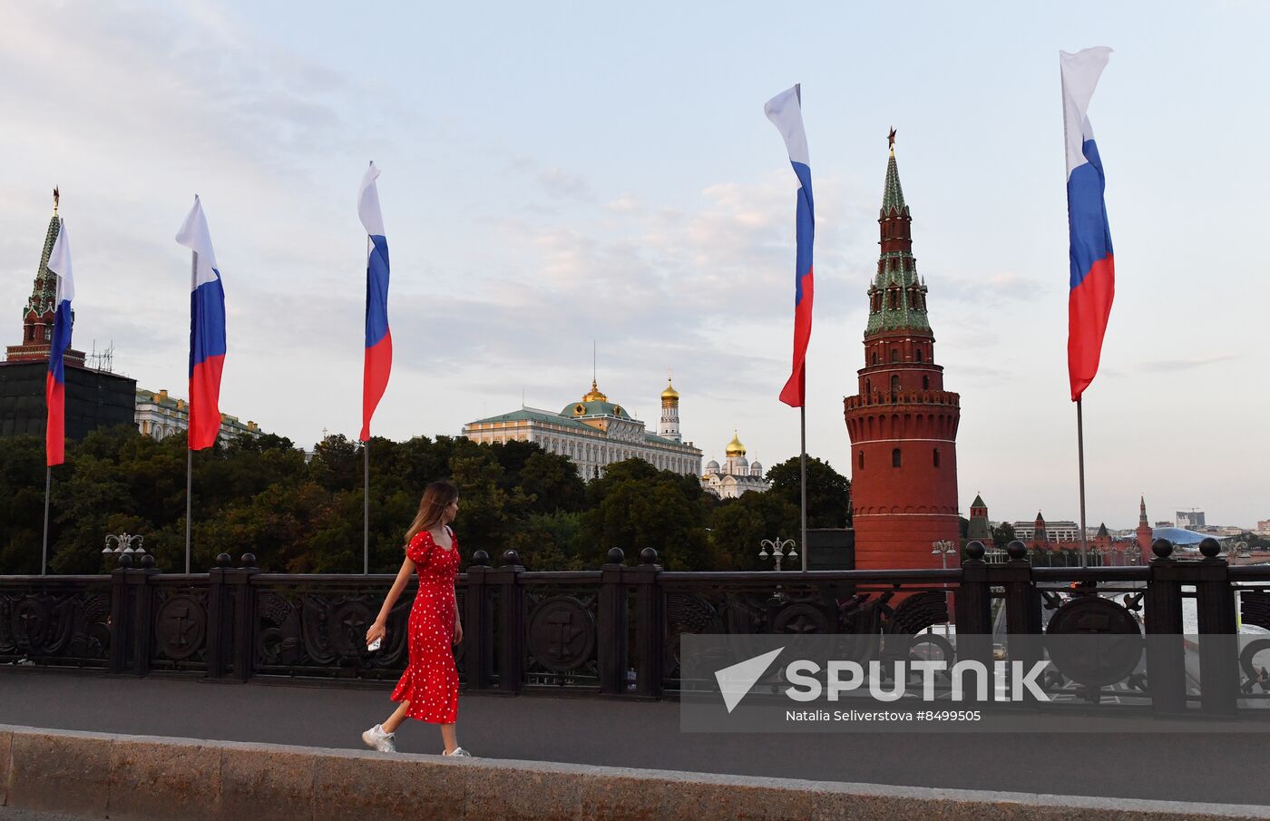 Russia National Flag Day Preparations