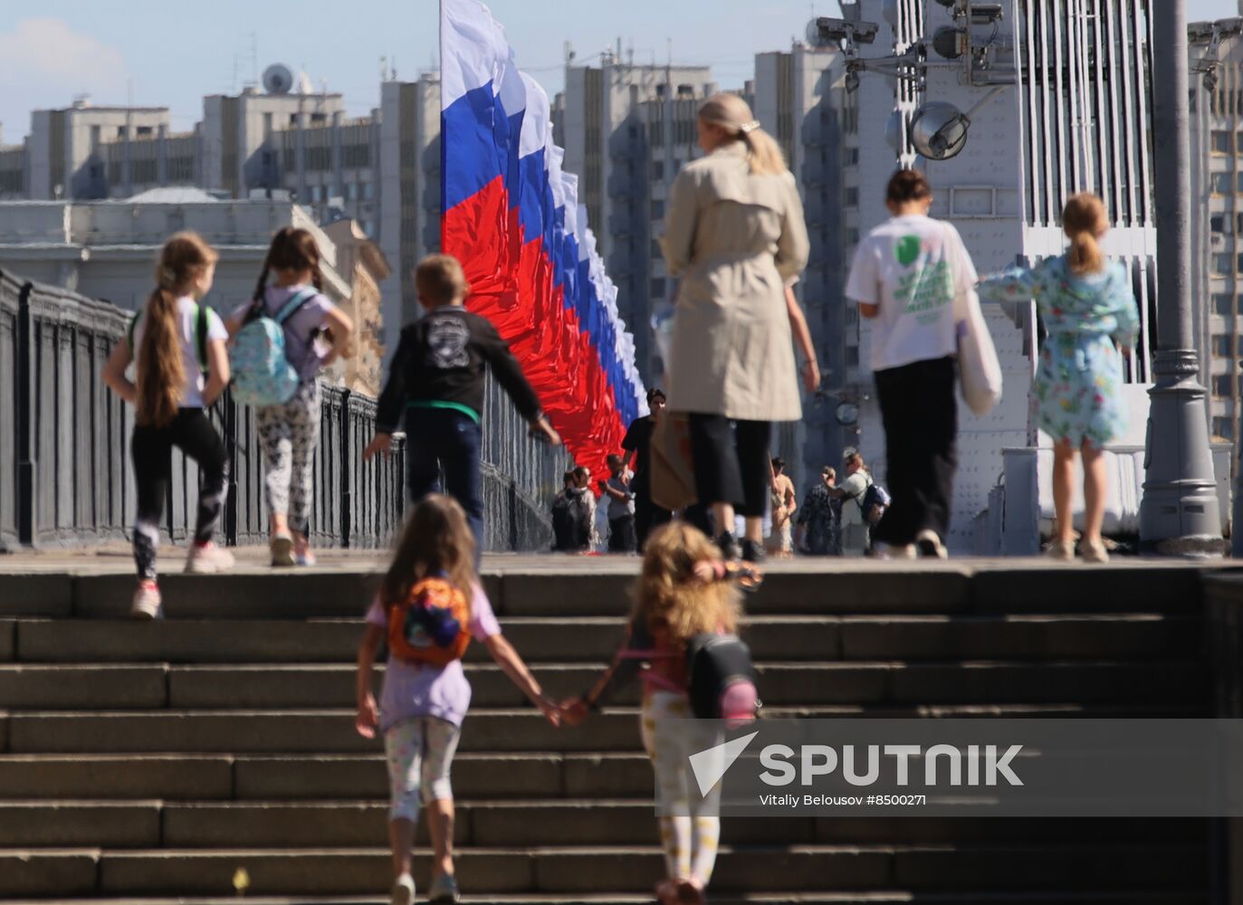 Russia National Flag Day Preparations