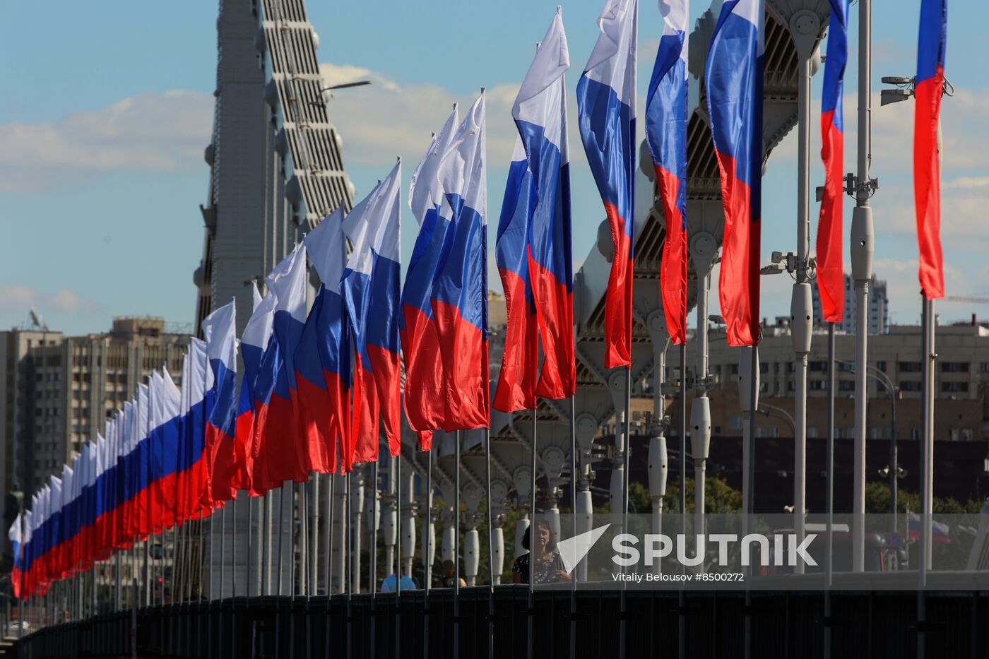 Russia National Flag Day Preparations