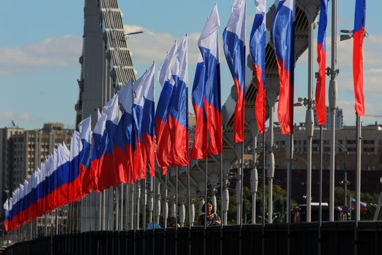 Russia National Flag Day Preparations