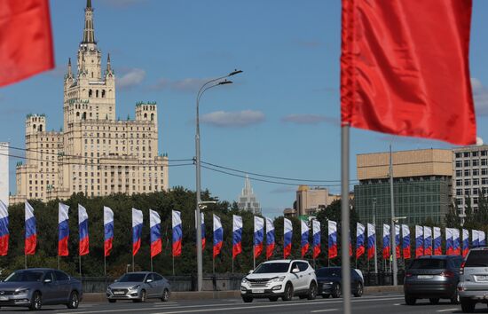 Russia National Flag Day Preparations