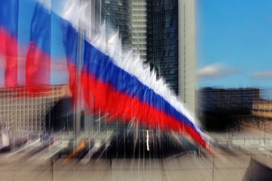 Russia National Flag Day Preparations