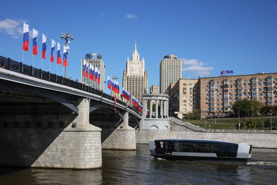 Russia National Flag Day Preparations