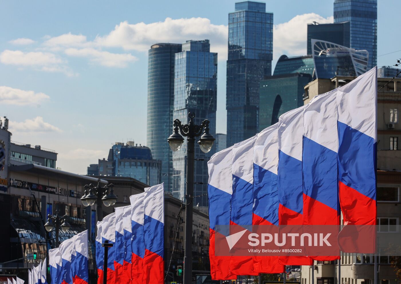 Russia National Flag Day Preparations