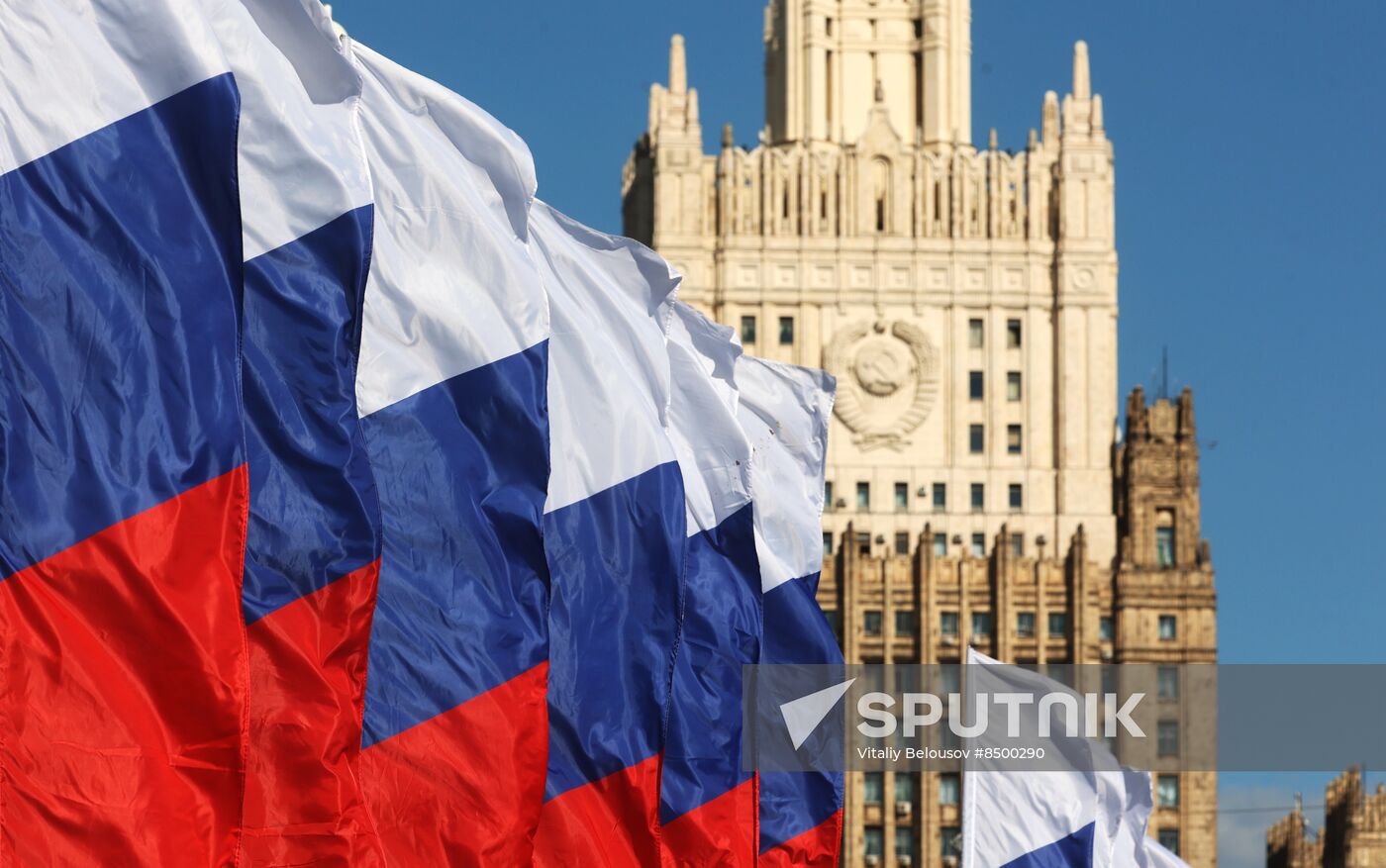 Russia National Flag Day Preparations